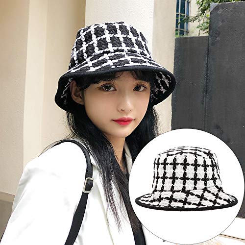 ABOOFAN 1Pc elegante peludo chapéu balde da moda inverno aquecedor boné pescador adorável chapéu que