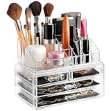 Clear Cosmetic Storage Organizer - Easily Organize Your Cosmetics, Jewelry and Hair Accessories. Looks Elegant Sitting on Your Vanity, Bathroom Counter or Dresser. Clear Design for Easy Visibility.