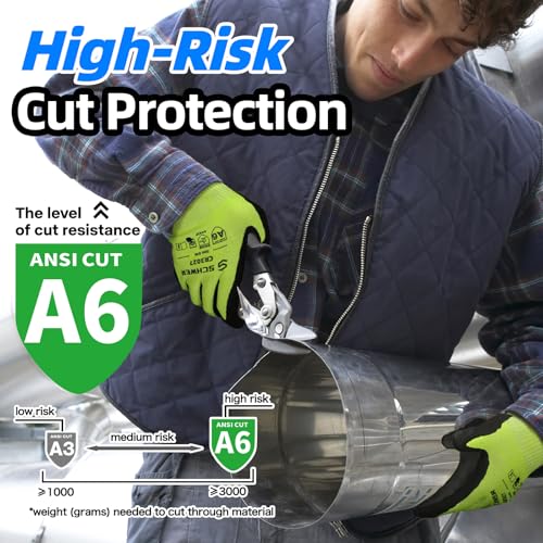 Schwer 2 Pairs Cut Resistant Gloves ANSI A6/A7 (Send Randomly) Cut Proof Work Gloves, Touchscreen, for Men and Women Used for Woodworking, Glass Cutting, Construction, Cargo Handling, Car Repair, L - Thumbnail 3