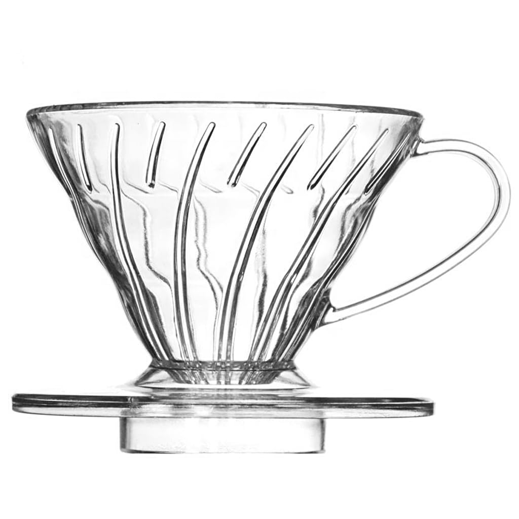 Supvox® Plastic V60 Coffee Dripper Heat Resistant Resin Pour-Over Coffee Dripper with Handle Universal Pour-Over Coffee Dripper for Coffee Server 1-4 Cups, V60 Dripper Alternative-image-30