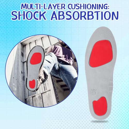 Image of Glitopper Acupressure Magnetic Insoles Orthopedic Massage Insoles with Magnetic Technology Shock Absorption Arch Support Helps Blood Circulation and Relieve Fatigue(Blue,L(Men 12-15 /women 13-16))
