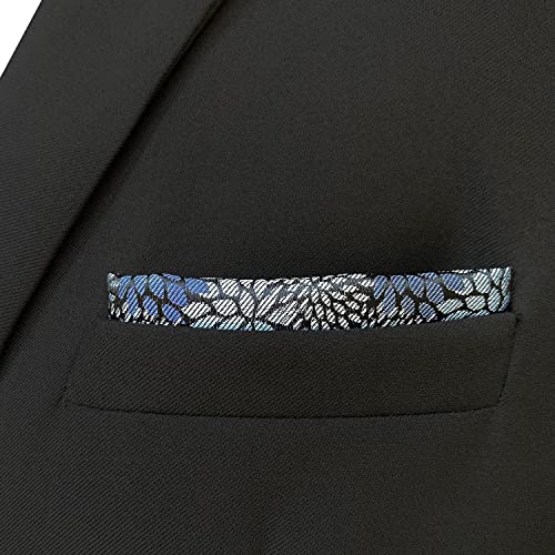 S&W SHLAX&WING Gravata masculina azul marinho azul marinho de aço combinando apenas bolso quadrado