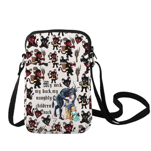 LEVLO Krampus Crossbody Bag Christmas Demon Fans Gift My Neck My Back My Naughty Sack Krampus Shoulder Bag