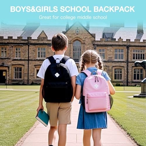 Image of STEAMEDBUN Black Backpack for School,Teens Boys Backpack for Elementary School Bag
