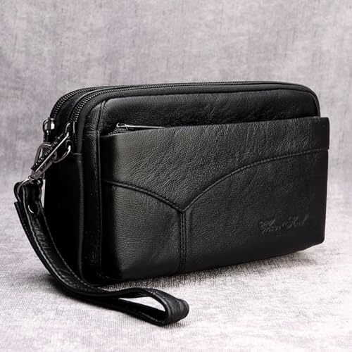 Image of Leather Clutch Purse Wallet Men Wrist Bag
