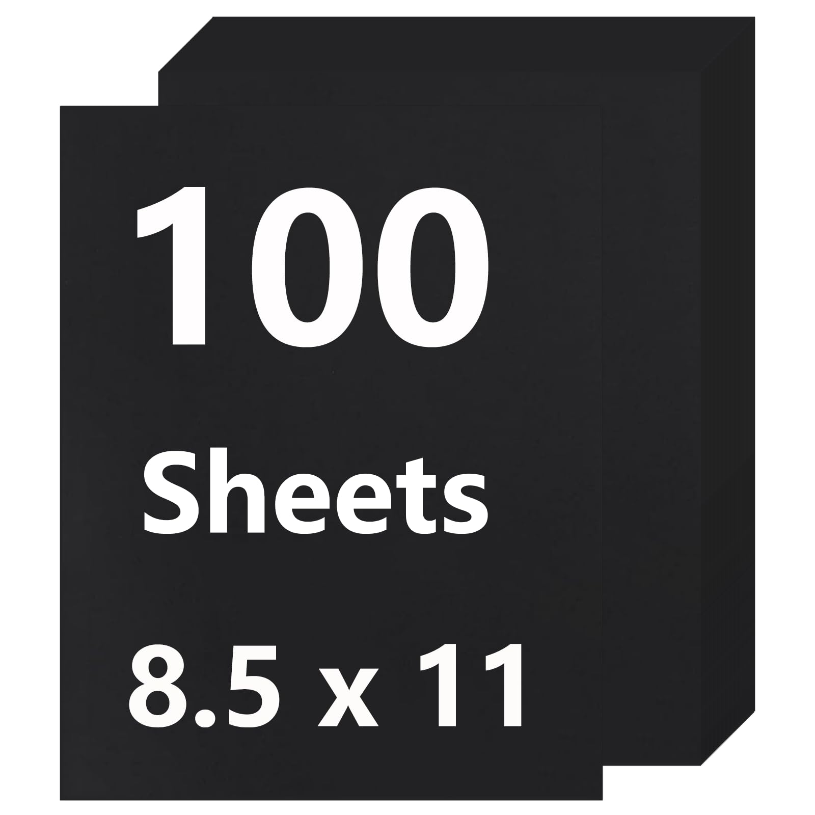 Leoergy 100 Sheets Black Cardstock 8.5 x 11, 80lb Heavy Card Stock Paper, Thick Cardstock Printer Paper for Halloween, Invitations, Crafts, Menus,