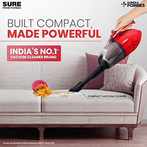 Eureka-Forbes-Sure-from-Forbes-Compact-Vacuum-Cleaner-with-700-Watts-Powerful-Suction-Blower-Washable-HEPA-Filter-Comes-with-Multiple-Accessories-Red-Black