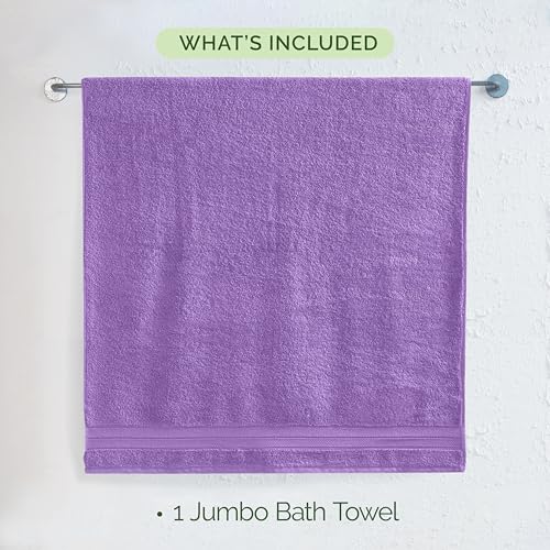 Image of Elegant Comfort Three Line Popcorn Towel Set for Bathroom 35 x 70 inches, Premium Hotel Quality 1-Pack Jumbo Towels, 100% Turkish Cotton, Soft and Durable, Quick Dry and Highly Absorbent, Lavender