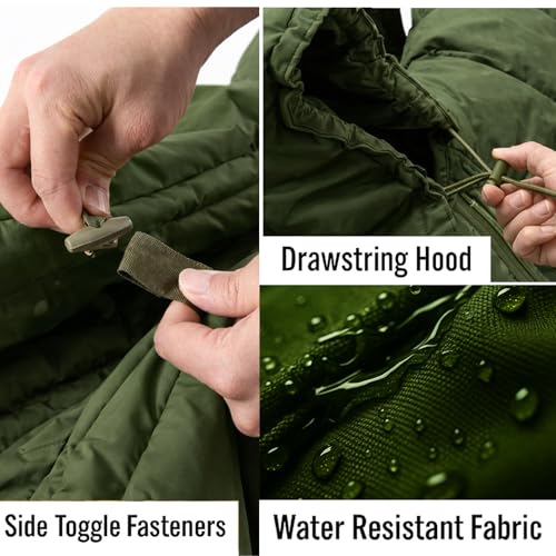 Saco de Dormir MT Estilo Patrón Ejército Británico 1958 – Sistema Táctico Enrollable con Bolsa de Compresión, Impermeable y Cálido, Equipo de Supervivencia para Exterior OD/Multi-Terrain miniatura 6