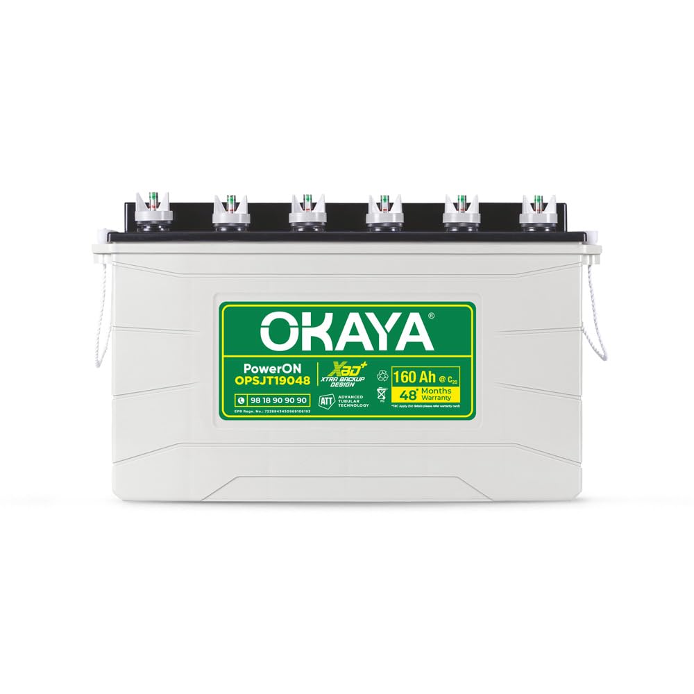OKAYA PowerON OPSJT19048 160Ah Super Jumbo Tubular Advanced Battery for Home, Office & Shops | Robust & Compact Design | Extra Backup (XBD Technology) | 48 Months Total Warranty-image-26