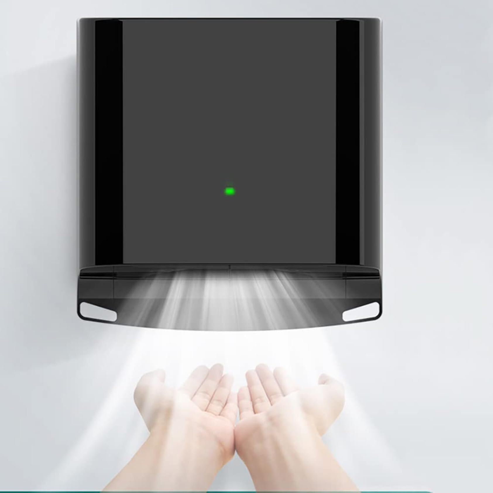 RJJWXSMGS 1250W Automatic Hand Dryer,Adjustable Hot/Cold Air,Commercial Grade for Kitchens and Bathrooms (Black)