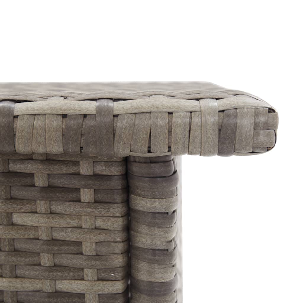 vidaXL Tavolino da Tè Rustico Robusto Leggero Arredi per Esterni Tavolo Basso da Giardino Patio Telaio in Acciaio Grigio in Polyrattan