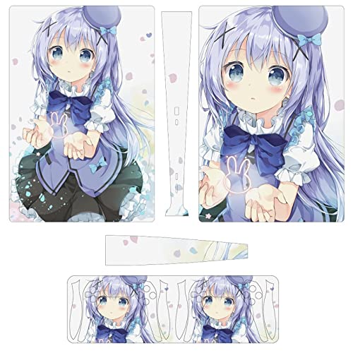 PS5 スキンシール ごちうさ チノ PS5 Sticker デジタル版 PlayStation 5 スキンシール 保護カバー 本体 コントローラー スキンフィルム カバー ステッカー 気泡防止 汚れ防止 保護シール 全面保護 プレイステーション 5 側面