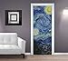 Adesivo per Porta Van Gogh Notte Stellata – Decorazione Adesiva per Porte AntiGraffio e antiriflesso | 95 x 220 cm