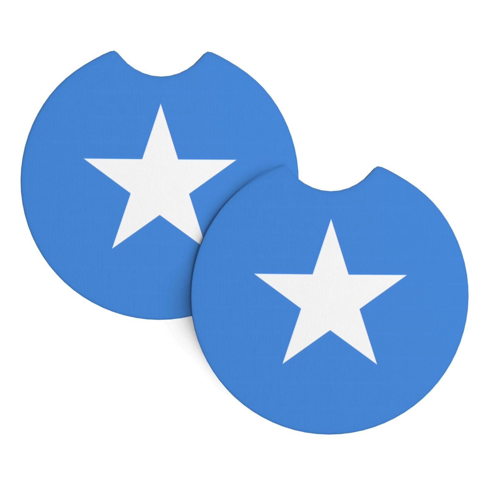 Somali flag Car Interior Cup Holder Pad 2 PCS Car Coasters Scratch-resistant Odorless for Most Cars