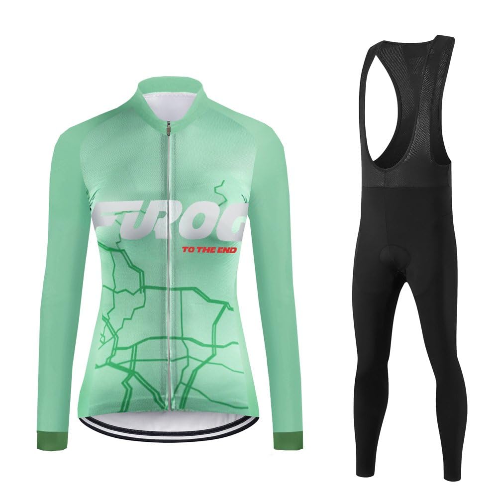 UGLY FROG Maillot Ciclismo Mujer Invierno Manga Larga Conjunto + Pantalones Bicicleta Ropa Set Térmico Transpiración Deportes al Aire Libre