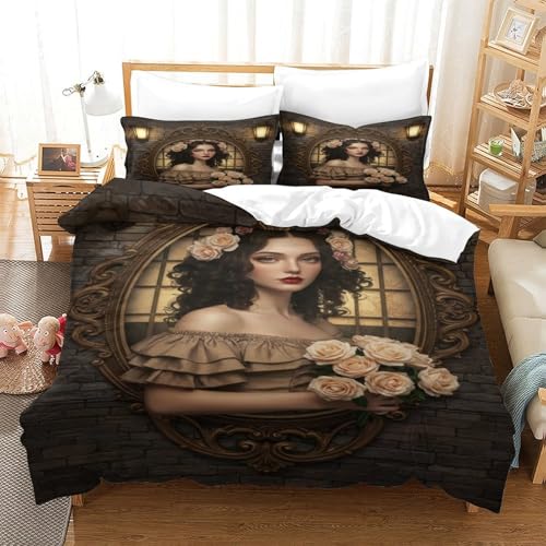Housse de couette patchwork 3D au fini premium ultra doux et microfibre hypoallergénique