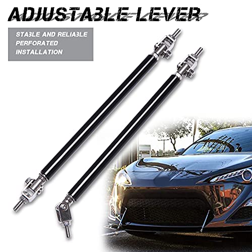 2Pcs Adjustable Splitter Strut Rods, 10"-13" Front Lip Strut Rod Bumper Splitter Universal Tie Support Bars，Black #TOP3