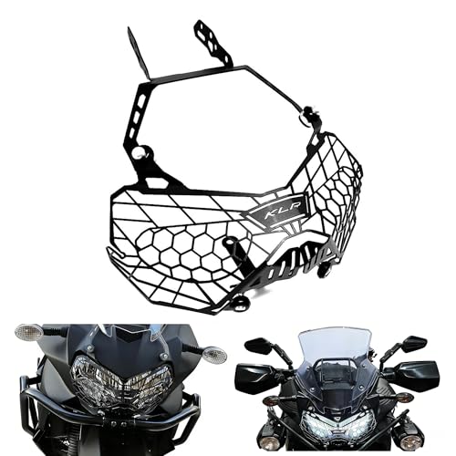 GOODELY KLR650 Front Headlight Guard Cover Compatible With KLR 650 Adventure 2021 2022 2023 2024 2025 Motorcycle Front Protector (Black)