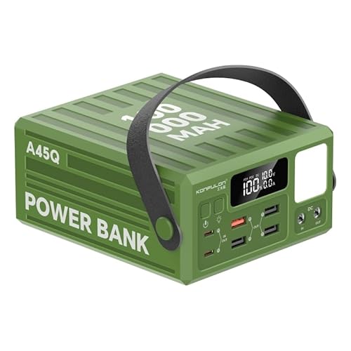 100,000 mAh Fast Charging Power Bank, 22.5 W Strong from KONFULON Charger (USB C, A, DC Input & Output), PD3.0 QC4.0 Power Bank with LED Display (Green) 100,000 mAh Fast Charging Power Bank, 22.5 W Strong from KONFULON Charger (USB C, A, DC Input & Output), PD3.0 QC4.0 Power Bank with LED Display (Green)