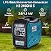 Könner & Söhnen KS 2000iG S LPG/Benzin Inverter Generator Gas Stromerzeuger 2000 W, 1 x 16 A (230 V), ECONOMY Modus, Inverter Generator, Benzin leise, Euro 5