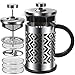 FAVIA Cafetera Francesa,French Press con 4 filtros, Cafetera émbolo de Acero Inoxidable para camping, portátil, apto para lavavajillas,0,35 litro (2 Tazas)