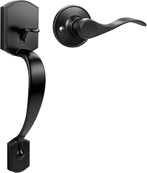 Black Front Door Handle, Door Handle Exterior, Single Cylinder Front Door Handles Only, Matte Black Front Door Handle No Lock