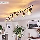 Lámpara de techo Baripada, 6 focos de metal negro, lámpara de techo retro, 6 x E14 máx. 40 W, los cabezales de la lámpara son giratorios y orientables, adecuada para bombillas LED