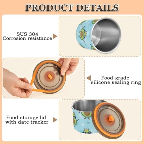 Contenedor hermético para café DOMIKING 900ml acero inoxidable miniatura 4