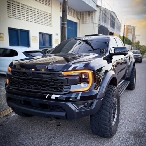 Amber DRL LED Boards Fit For For Ford Ranger T9 Lariat Raptor 2023 2024 2025 LED Headlight, Daytime Running Light, Daytime Running Light DRL Left&Right Chips (Matrix (Performance LED))