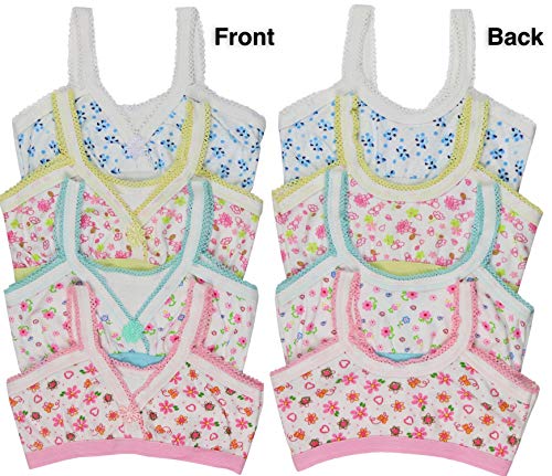 ToBeInStyle Girl's 4 Pack Elastic Crochet Trim Fold Over Cami Training Bras2