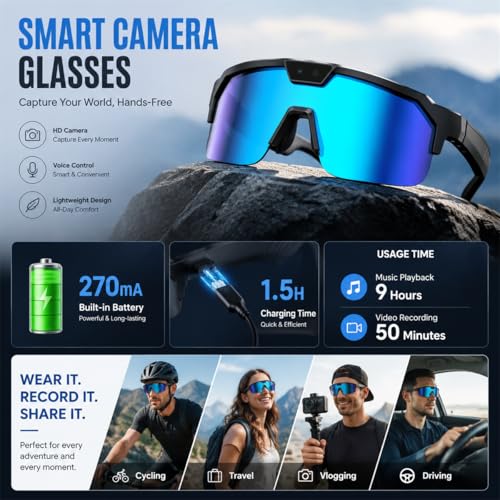 Asistente de voz ChatGPT en gafas inteligentes deportivas con cámara POV 5