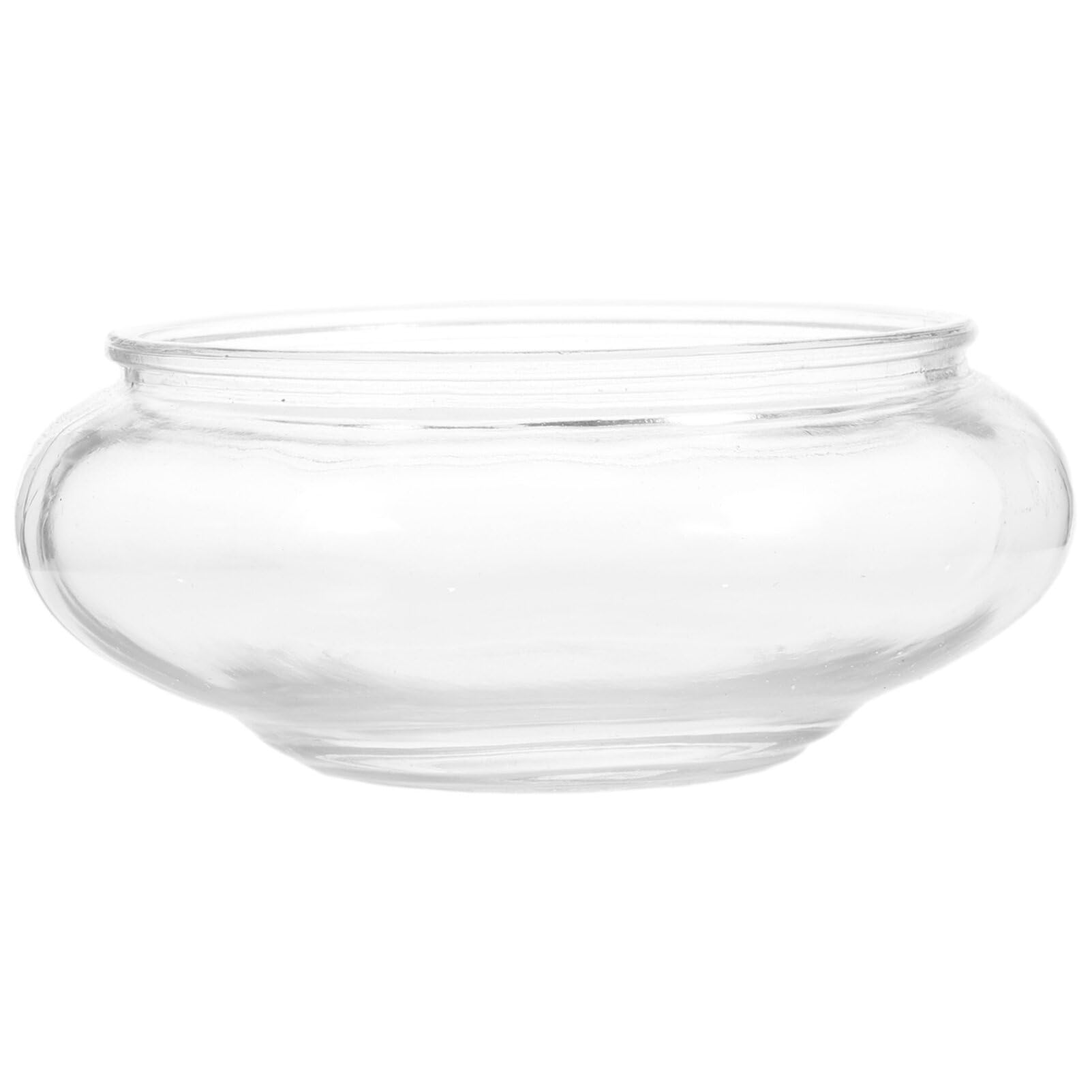 POPETPOP Pecera De Cristal Transparente Pecera Redonda Betta Pecera Pequeña Redonda Contenedor De Plantas Hidropónicas para Decoración del Hogar Y La Oficina