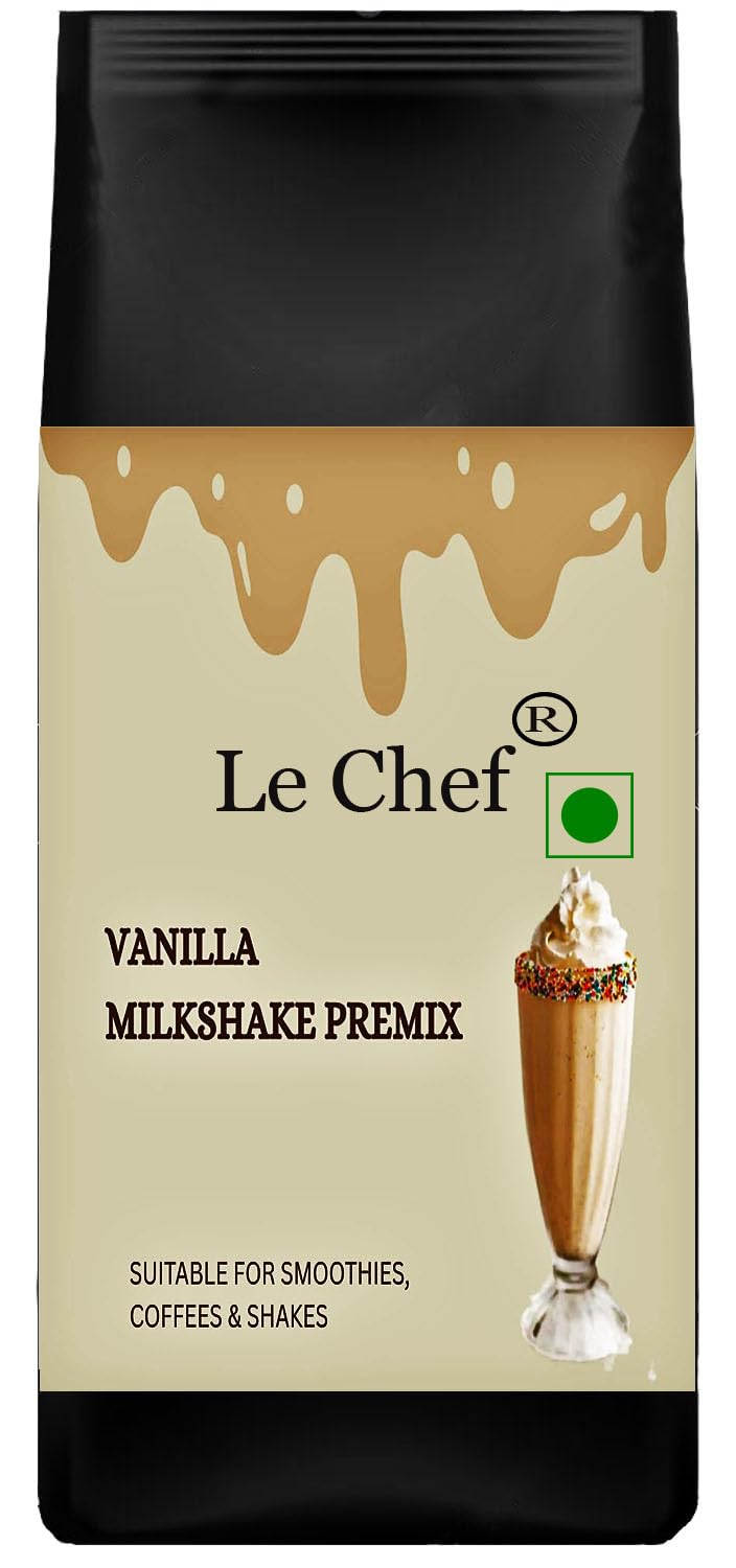 Le Chef 350 gm Vanilla Milkshake Premix Powder | Café Style Shake at Home | Ready in 2 Minutes