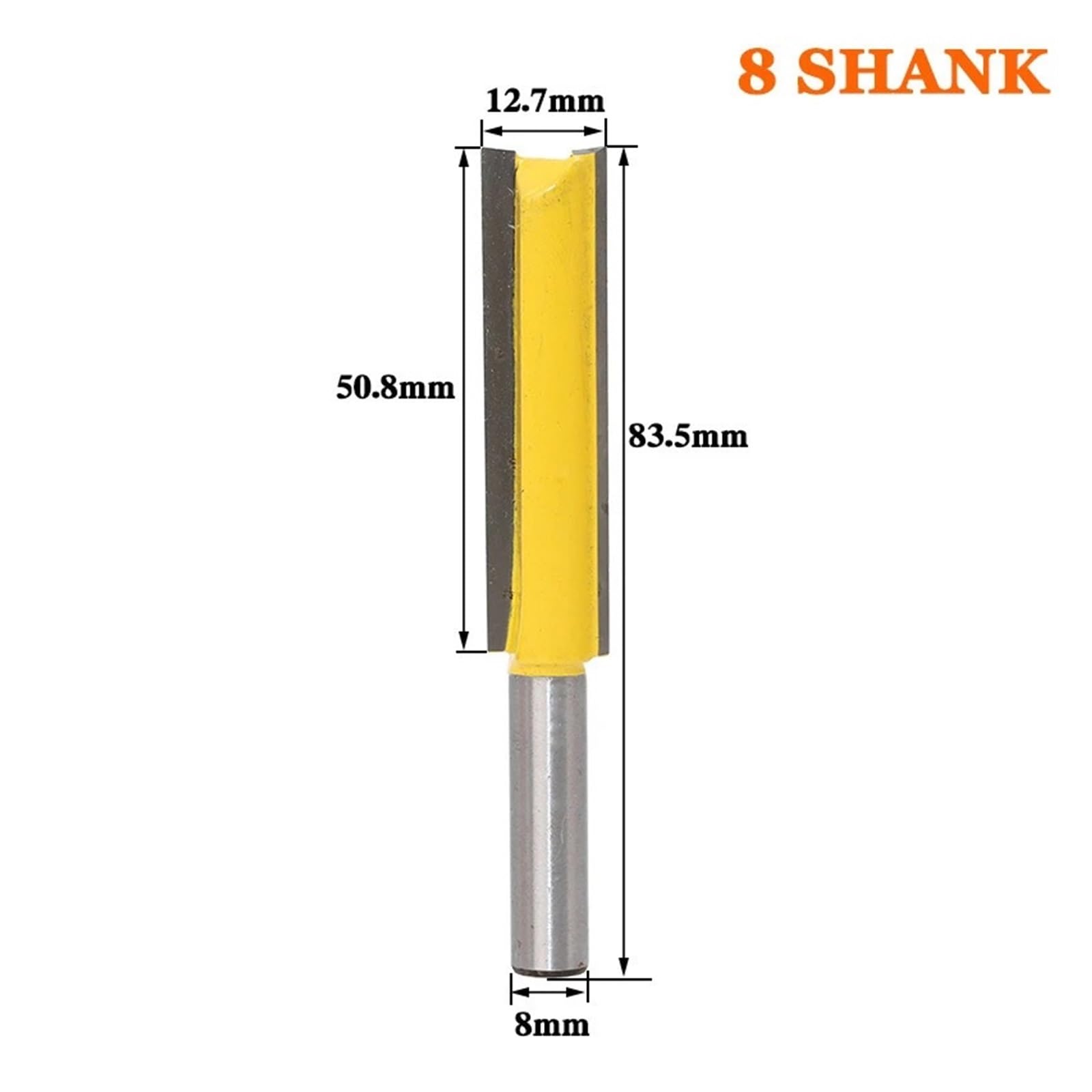 1 sztuk 8mm * 12.7mm 50. CNC frez do obróbki drewna pełnowęglikowy 2 flety prosty