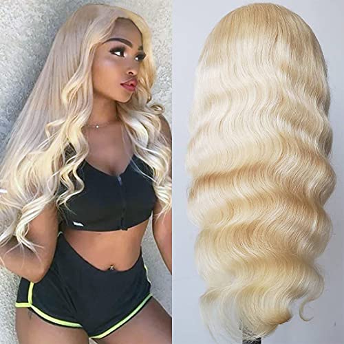 Impresssia Body Wave 613 Frontal Wig 20inch 13x4 H-D Transparent Body Wave 613 Lace Frontal Human Hair Wig with Baby Hair Pre Plucked Natural Hairline Free Part 150% Density Blonde 613 Lace Front Wig