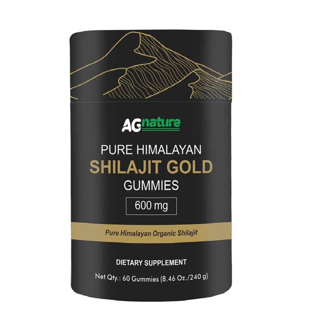 AG nature Shilajit Himalayano Originale 60 Caramelle Gommose- Integratore Alimentare Naturale con +85 Minerali e Acido Fulvico e Umico