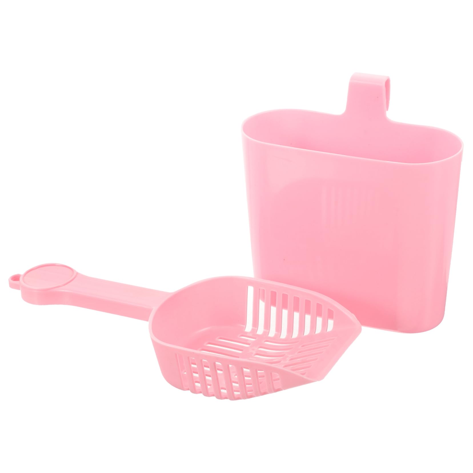 Mipcase 1 Set Cat Litter Scoop Suit Cat Litter Clean Tool Pet Litter Shovel Portable Pet Litter Shovel Plastic Cat Litter Box Pink Thicken Cat Litter Scoop Holder Cat Scoop Shovel