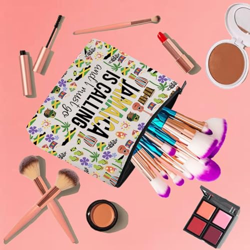 KUIYAI Jamaica Vacation Makeup Bag for Lovers - Cosmetic Travel Gift for Girls Trip - Souvenir for Travelers (JamaicaMakeup)4