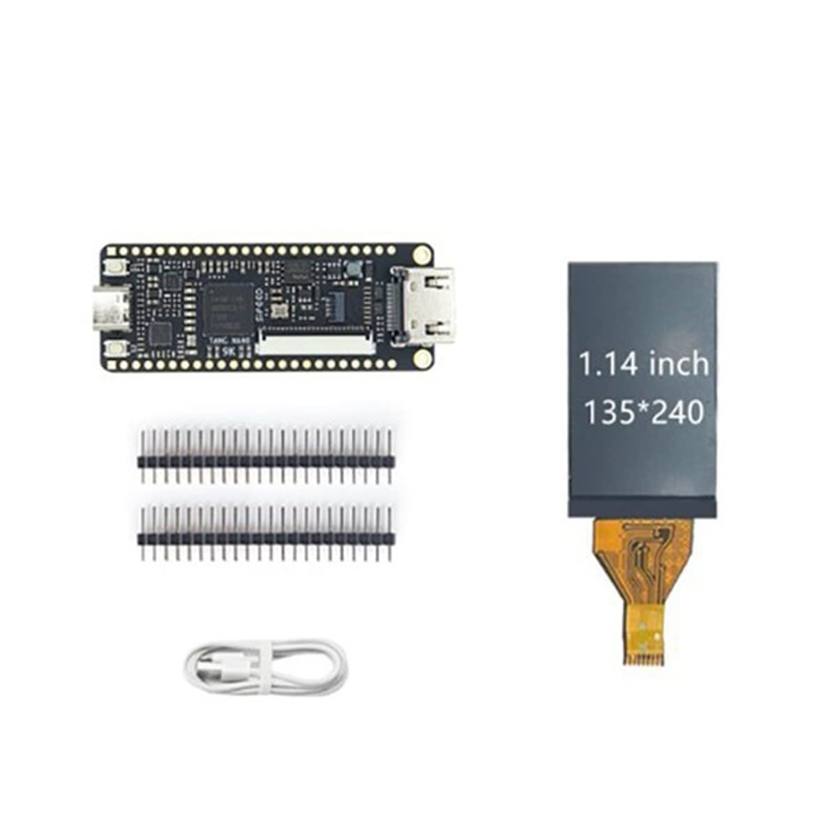 Für Tang Nano 9K FPGA Gaoyun GW1NR-9 RISC-V RV -kompatible Entwicklungsplatine + 2,54 mm SPI-Bildschirm + 2,54 mm Stiftleiste