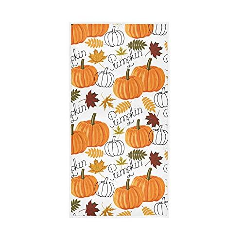 Senya Thanksgiving Towels Soft Hand Towels, Pumpkin Leaf Fall Autumn Thanksgiving Highly Absorbent Hand Towels For Bathroom #TOP25