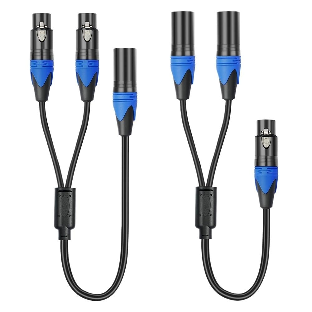 Y-Splitterkabel XLR-Buchse auf 2 XLR-Stecker, Mikrofon-Splitterkabel für Verstärker-Mixer (MFF)