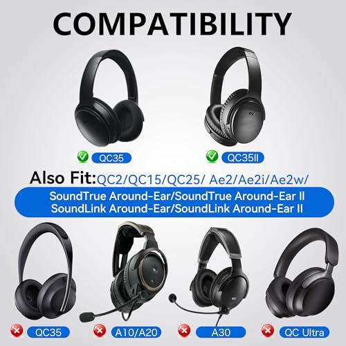Coussinets Bose QC35 en cuir protéiné doux pour un confort premium - 4