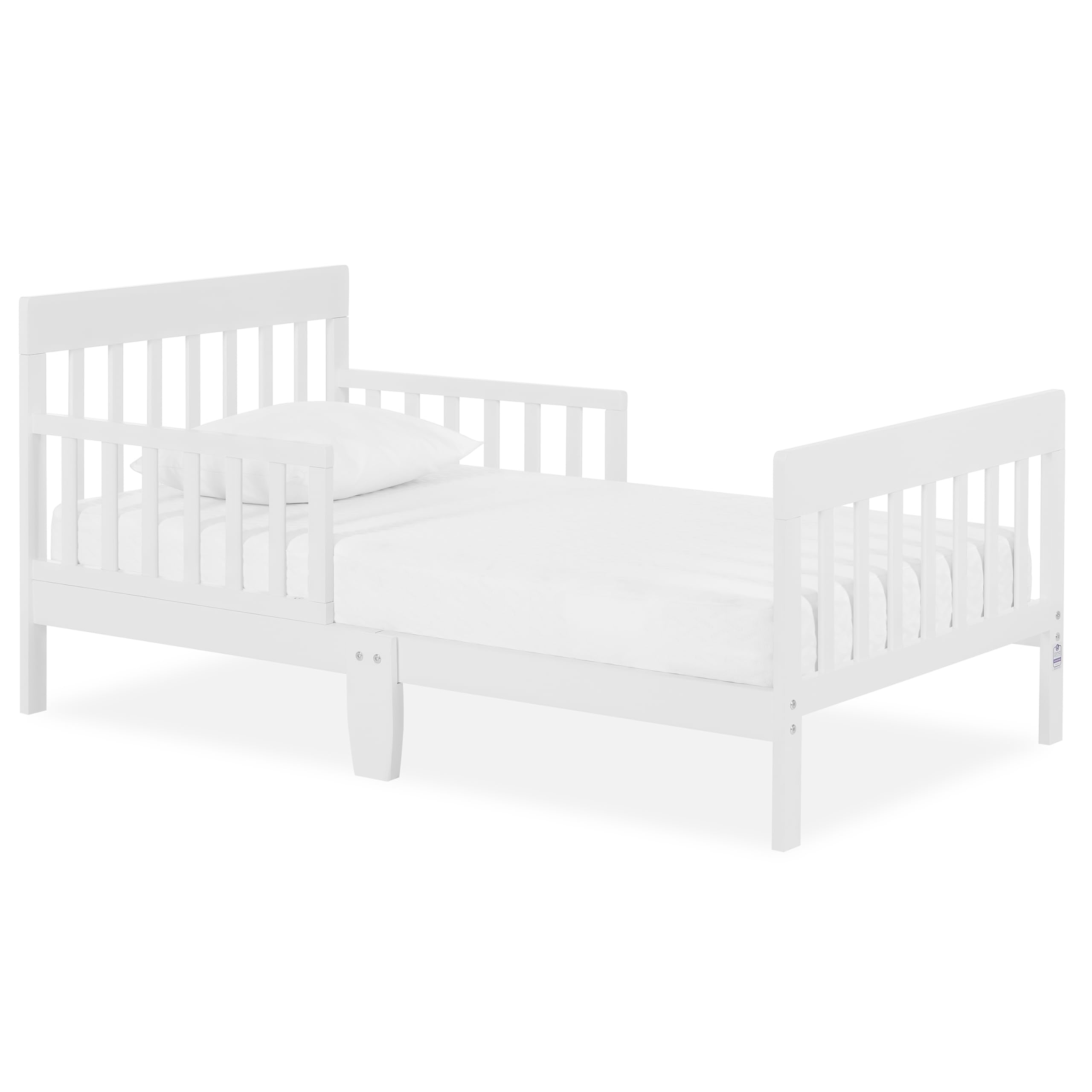 Dream On Me Finn Toddler Bed, GREENGUARD Gold, Pinewood, White