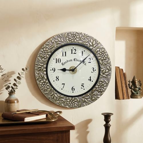 Image of RANDOM Brass Decorative Sweep Silent Wall Clock, Antique Gold
