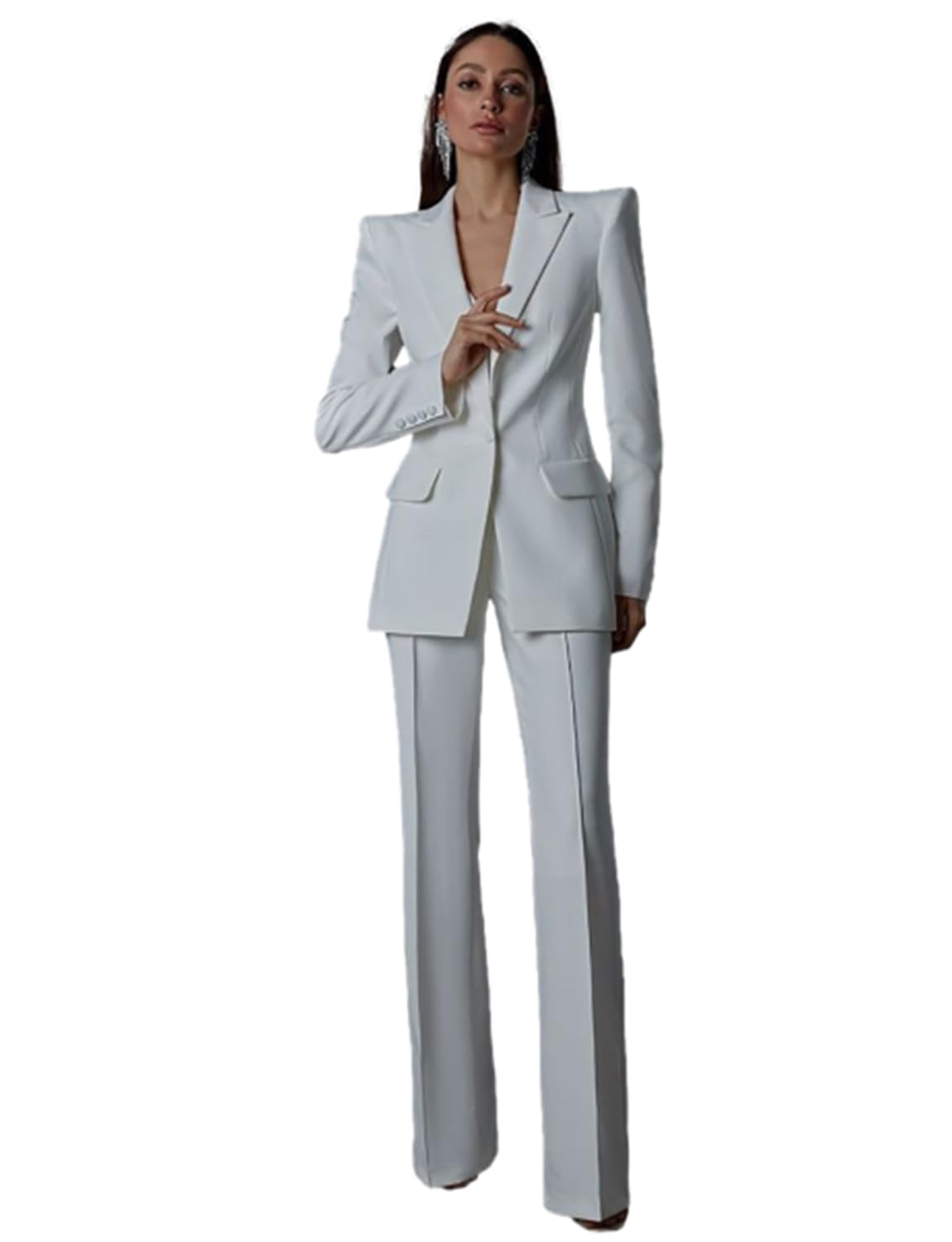 Womens Peak Lapel Suit Wedding Formal Party 2-Piece Set Tuxedos Customizable