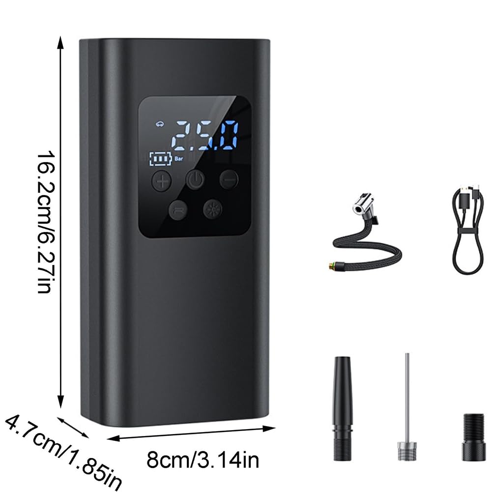 Gonfleur Pneus Voiture Electrique sans Fil pour Honda Civic 10th 2016 2017 2018 2019 2020, Compresseur Air Portatif, 150PSI Mini Pompe avec Ecran LCD et Lumière LED