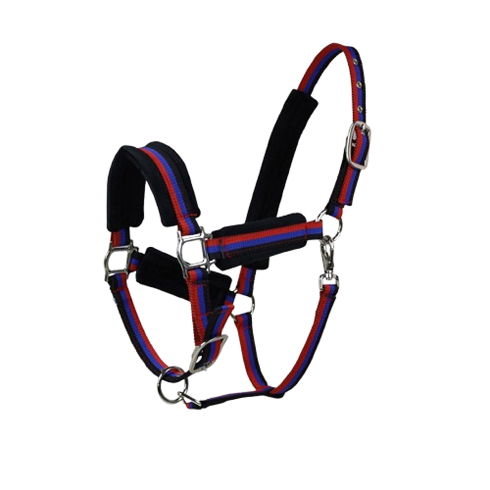 Cavezza for cavallo in nylon | Taglie multiple multicolori for allenamenti e spettacoli equestri(Blue-black,L)