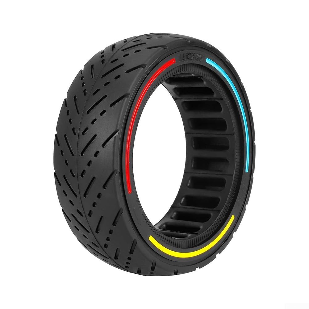 Pneu Solide pour Trottinette électrique, 8,5 Pouces, antidéflagrant, en Caoutchouc, sans Chambre à air, pour Roue Avant/ère (Rouge) (Noir, 1 unité, Paquet de 1)