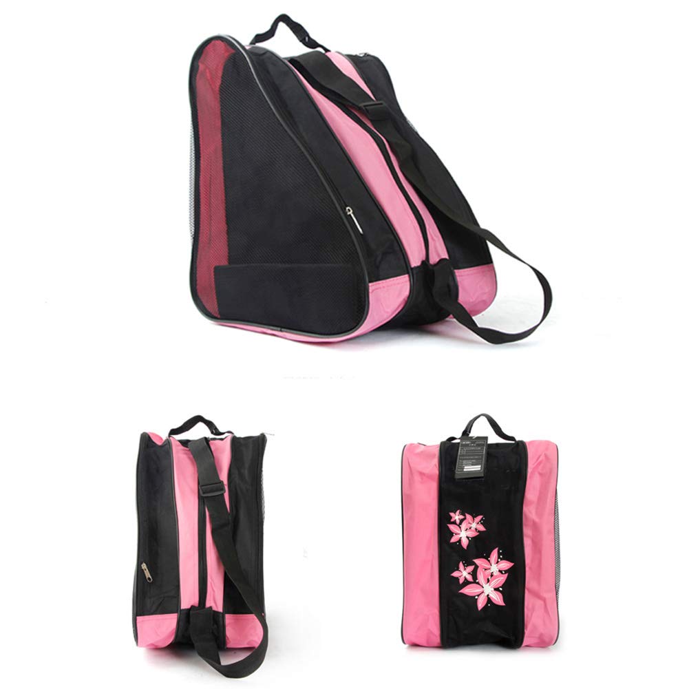 Borsa Per Pattini A Rotelle - Tessuto Oxford, Rosa, 39x38x20cm, Spallacci Regolabili - Foto 4